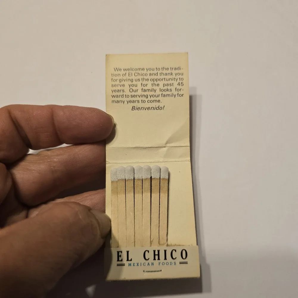 Vintage Matchbook Cover  El Chico Mexican Food Restaurant   gmg ‎ unstruck